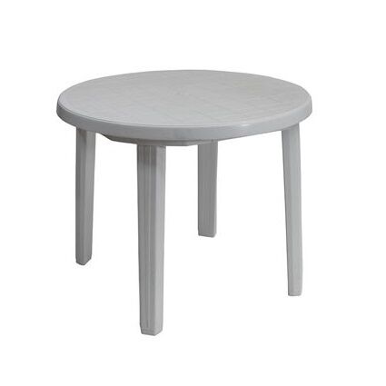 White Plastic Round Table 